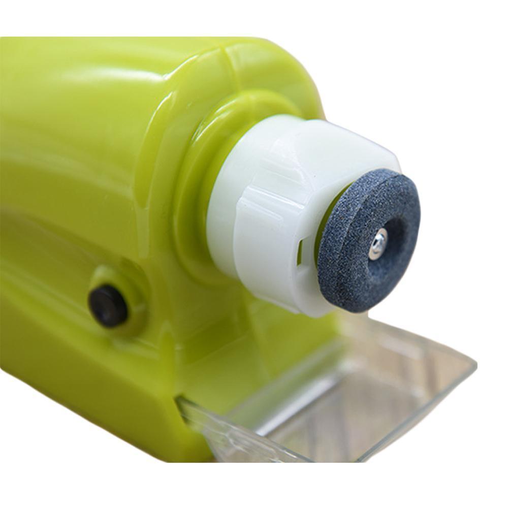 Electric Knife Sharpener – Automatic Angle Guide, Battery-Powered & Shavings Tray