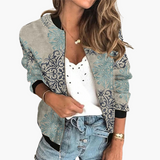Bomber Jacket – Women's, Lightweight & Floral Pattern