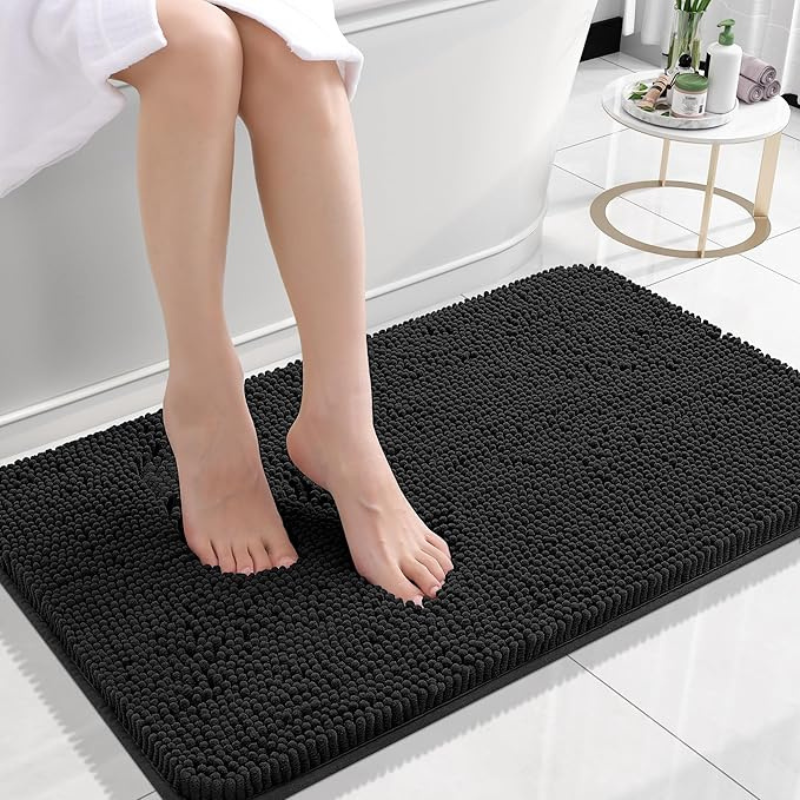 Chenille Bath Mat – Non-Slip PVC Backing, Ultra-Absorbent & 3 Sizes