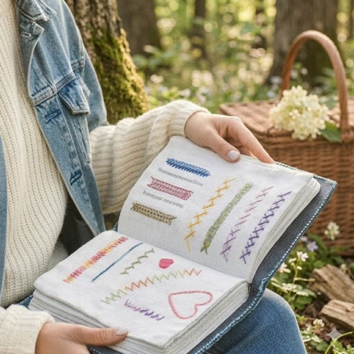 Embroidery Starter Kit – 106 Stitches, Bamboo Hoop & 86-Piece Accessory Set