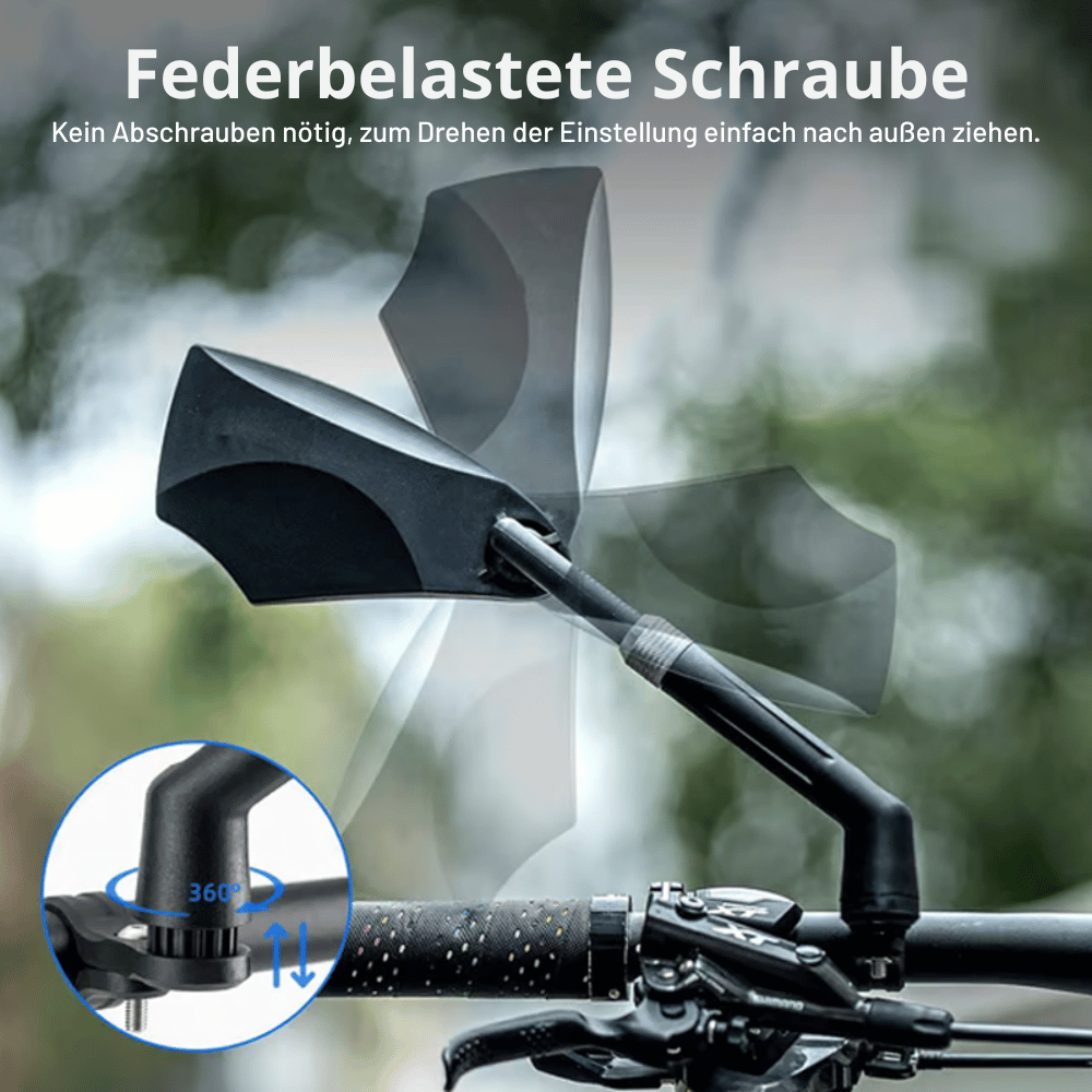 Fahrrad Rückspiegel mit 180° Sichtfeld und 360° Verstellung