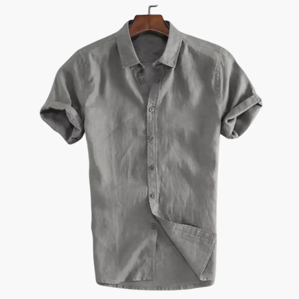 Men's Casual Shirt – White & Short Sleeve