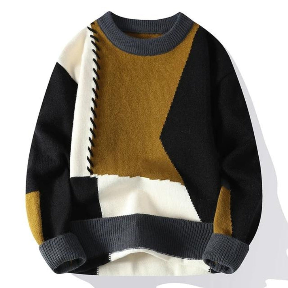 Francesca Cozy Patchwork Sweater - Stylish & Comfortable Knitwear for Women