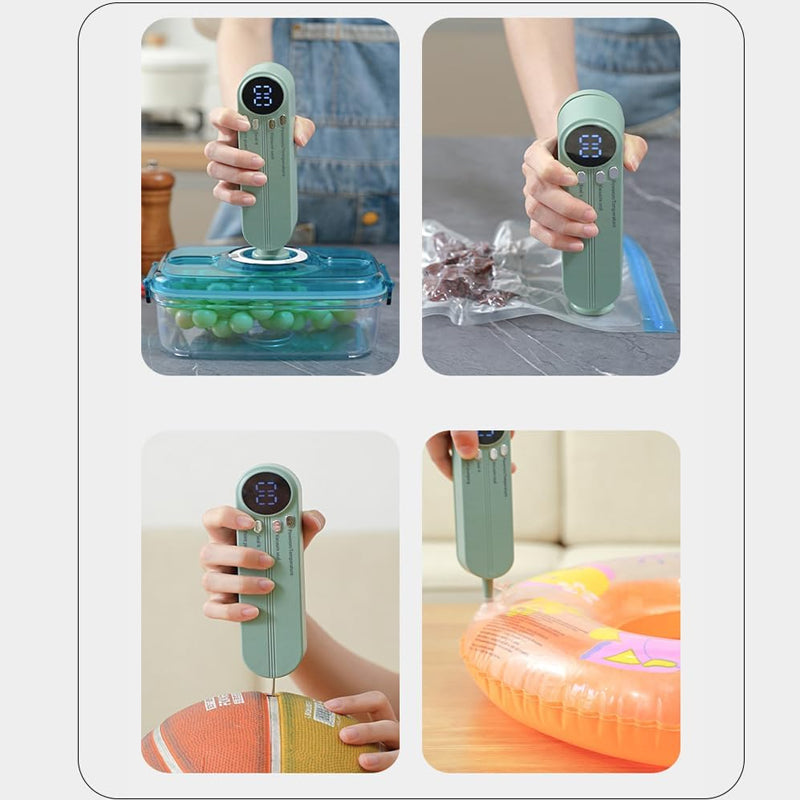 Cordless Handheld Vacuum Sealer – Digital Display, Rechargeable & Compact