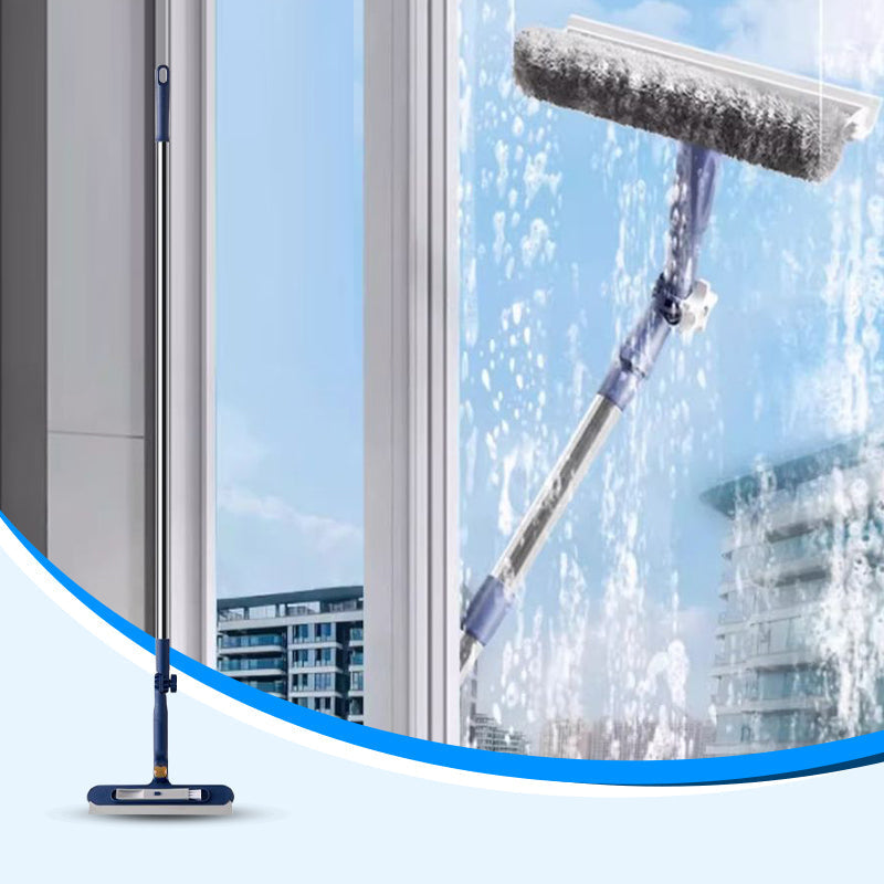 Telescopic Window Cleaner – Squeegee & Sponge, Extends to 120cm for Streak-Free Reach