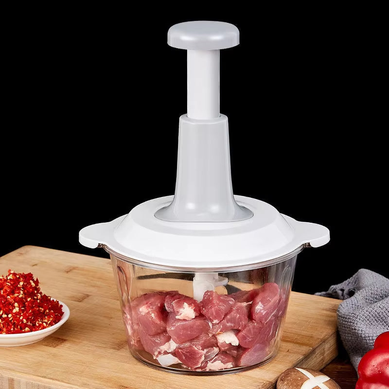 Manual Food Chopper – Stainless Steel Blades, Pull-Lever & 700/1500/2000ml