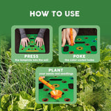 Garden Seed Spacing Template – Color-Coded, 30×30cm ABS & Planting Depth Guides