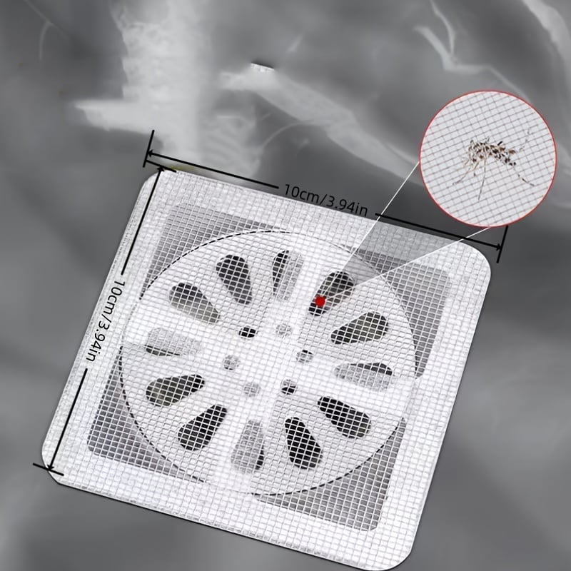 Disposable Drain Hair Catcher Stickers – 10-Pack, Waterproof Mesh & 10×10cm