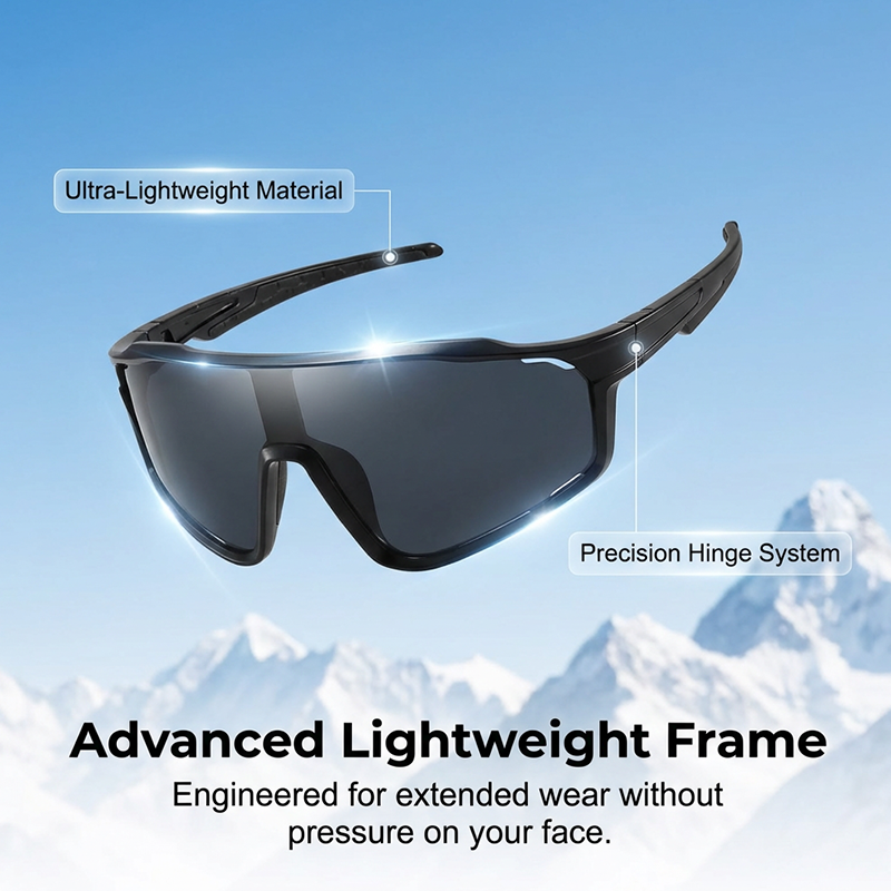 Unisex Sport Sunglasses – Photochromic Lenses, Rimless Design & Polycarbonate Frame