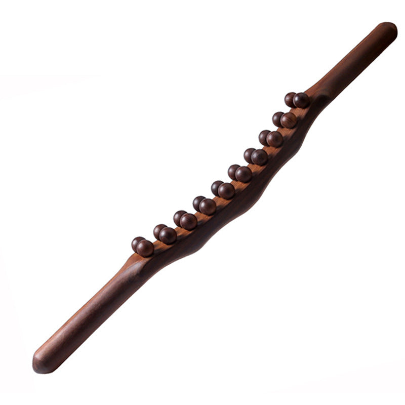 Wooden Massage Roller Stick – Beech Wood, 5 Massage Balls & Lymphatic Drainage