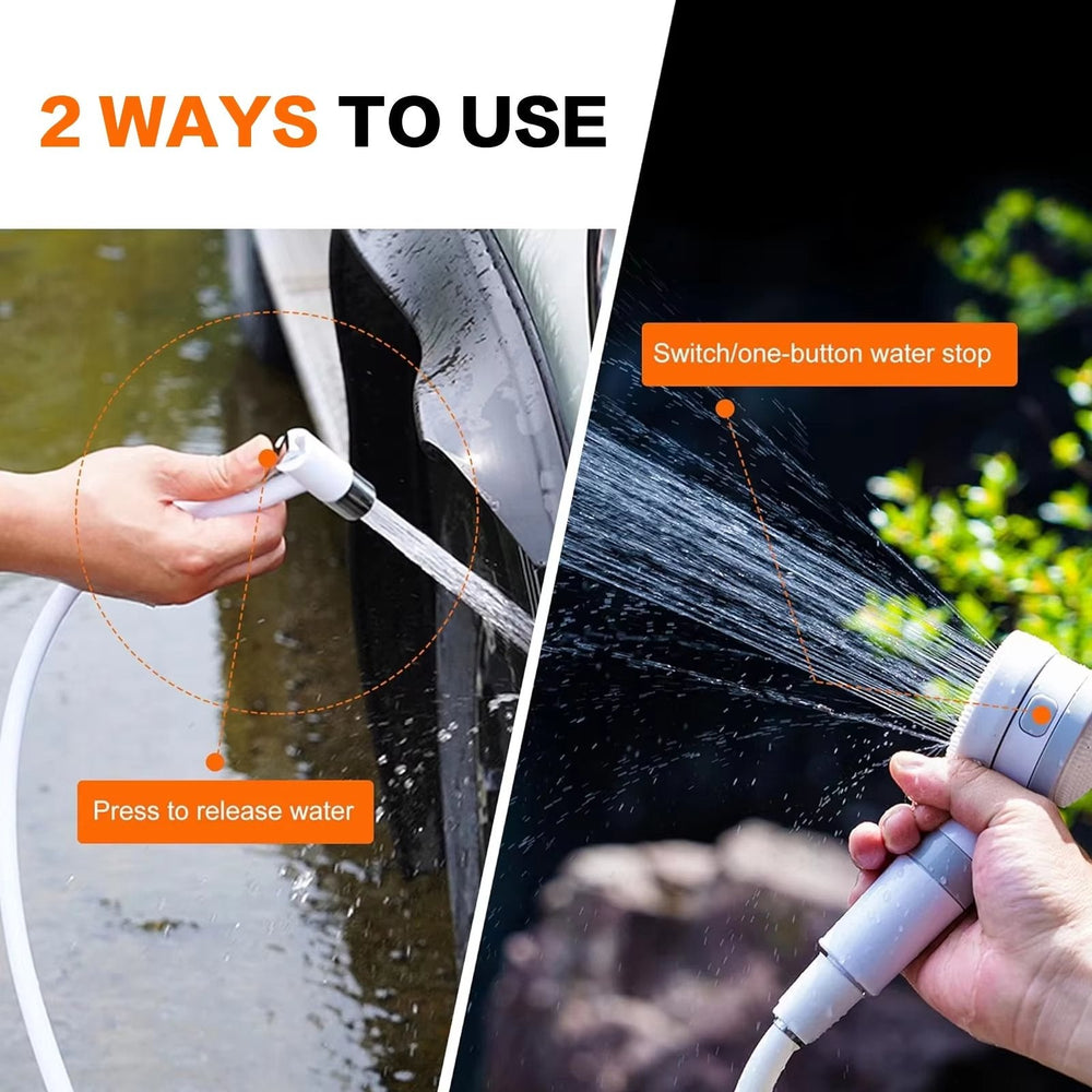 Optimized Product Title: **Tragbare Akku-Outdoor-Dusche – Ideal für Camping, Reisen und Strand** 

This title includes relevant keywords and phrases that potential customers might search for, while also highlighting the product's key features and uses.