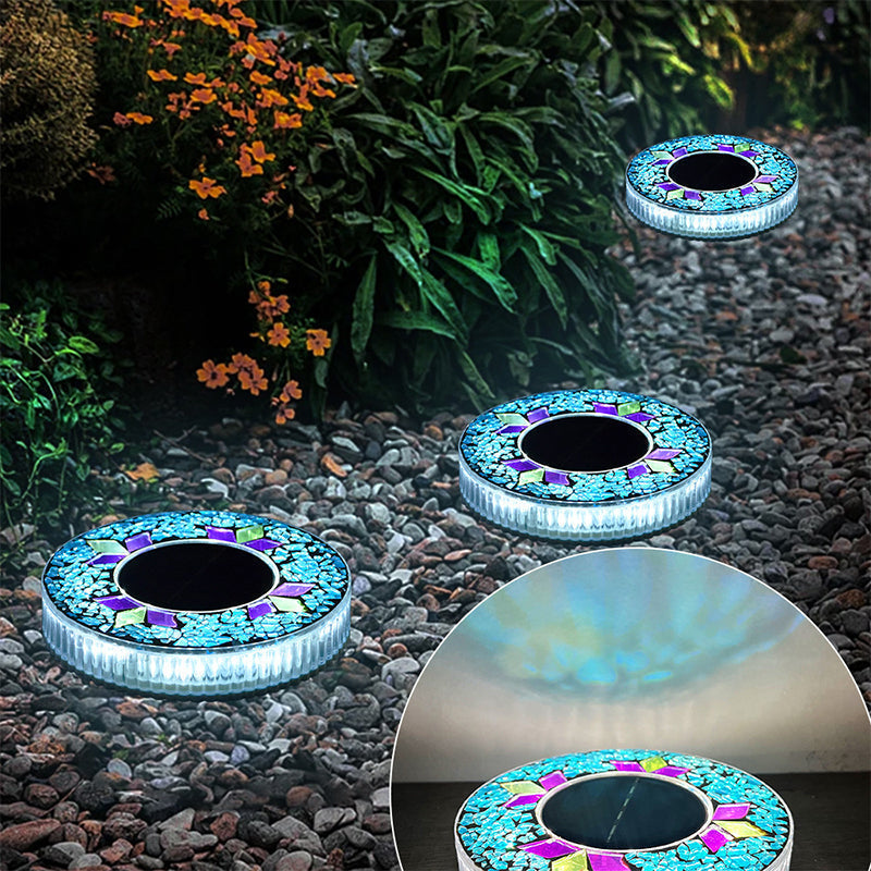 Solar Gartenleuchten Mosaik-Design – 6 LEDs, bis zu 10 Stunden