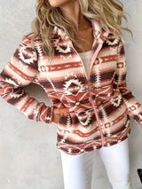 Ladies' Teddy Vest with Aztec Pattern- Nayeli