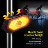 Bike Tail Light with Remote – Turn Signals, 120dB Horn, Waterproof & 900mAh USB Rechargeable