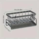 Kitchen Sink Organizer – Stainless Steel, Drip Tray & Towel Bar, 23×9×10 cm