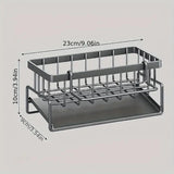 Kitchen Sink Organizer – Stainless Steel, Drip Tray & Towel Bar, 23×9×10 cm
