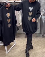 Enhanced Product Title: Francine™ Women's Long Sleeve Heart Pattern Sweatshirt - Cozy & Stylish Pullover for Everyday Wear

This optimized title includes relevant keywords while maintaining clarity and appeal for potential customers.