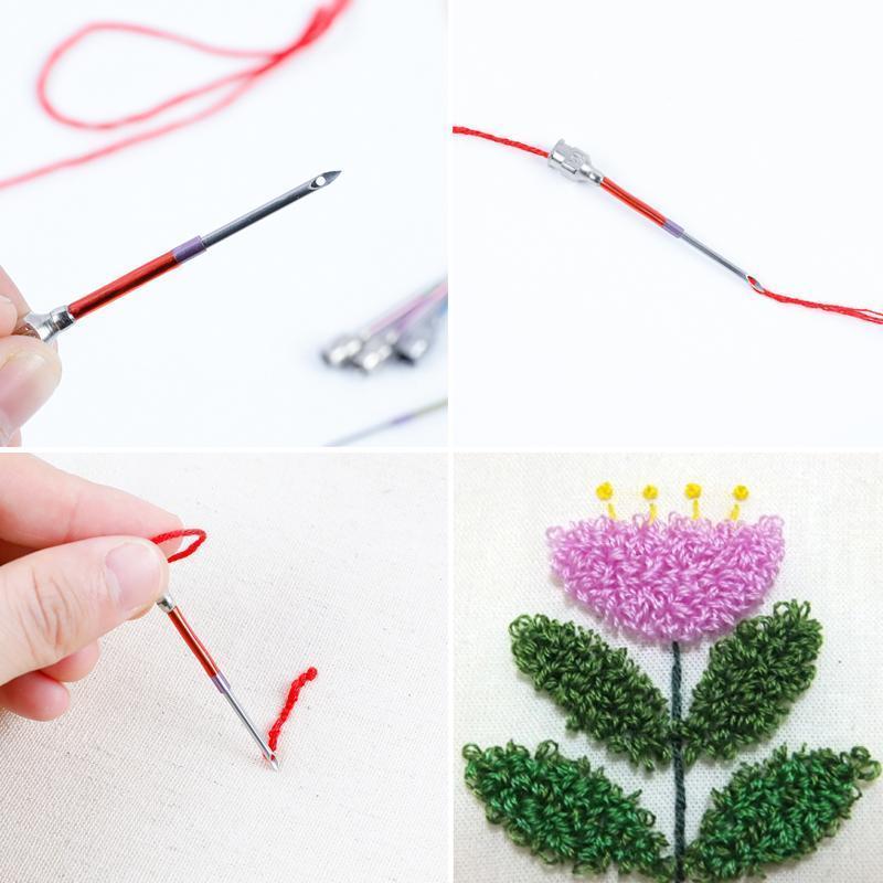 Embroidery Needle Set 7-Piece – Stainless Steel & Copper, 10 cm & Color-Coded