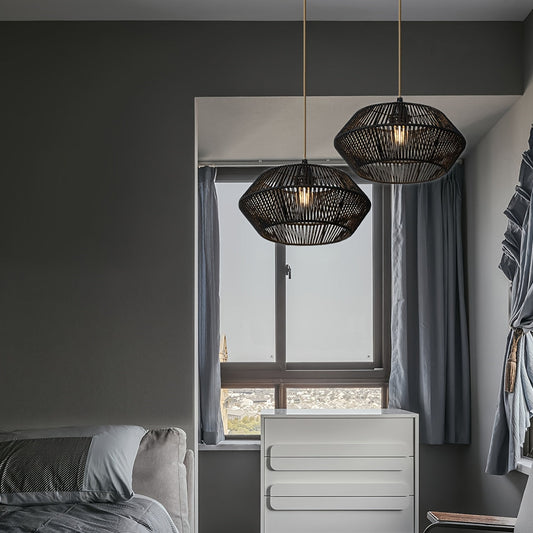 Paper Rope Pendant Light Shade – Handwoven Natural Design, Modern Style