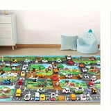 DuoPlay – Kids Play Rug with Farm & Traffic Theme