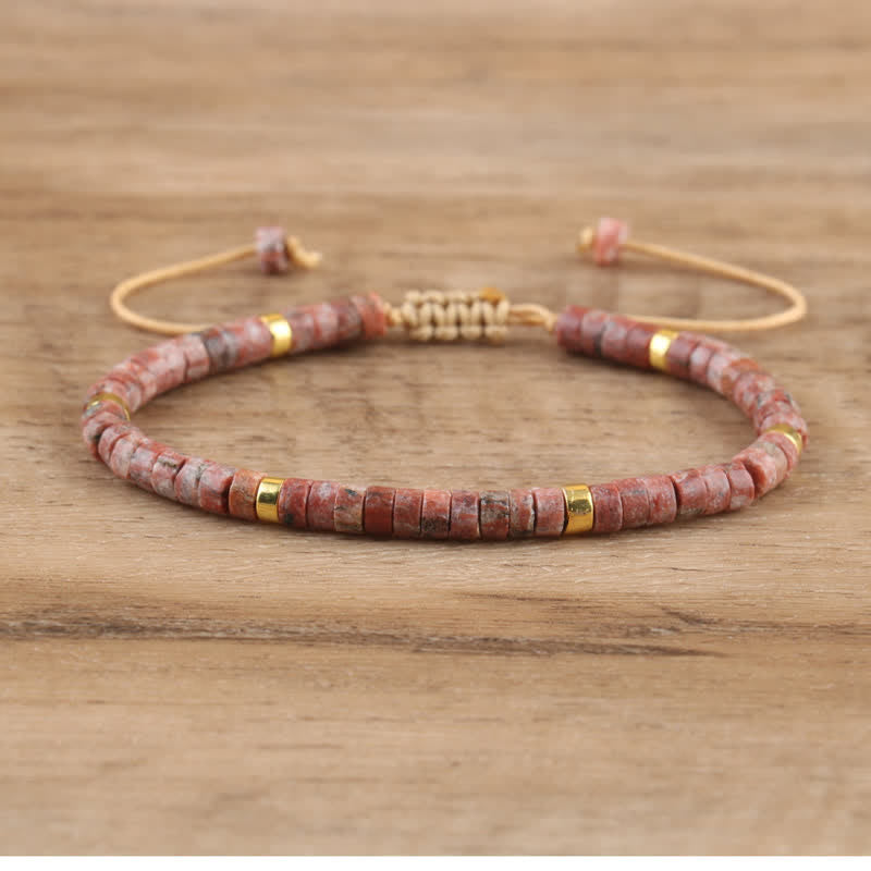 Seraphina – Braided Bracelet with 2.4mm Natural Stone Beads