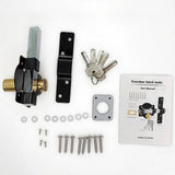 Garden Gate Bolt Lock with Key – Rustproof Iron & Weatherproof Spring Latch