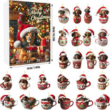 Dachshund Advent Calendar – 24 Acrylic Pendants & Christmas Ornaments