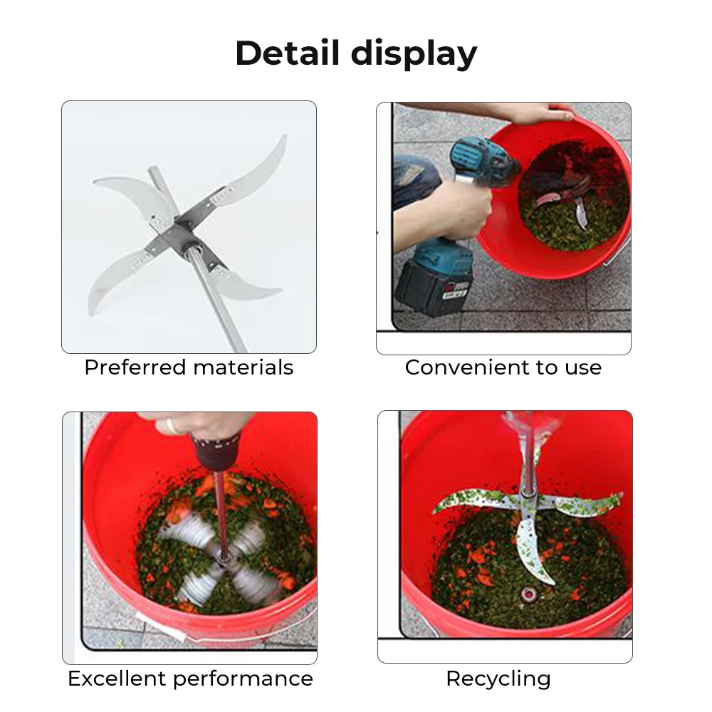 Stainless Steel Vegetable Chopper – 4 Blades, Grass & Feed Cutter, Heavy-Duty
