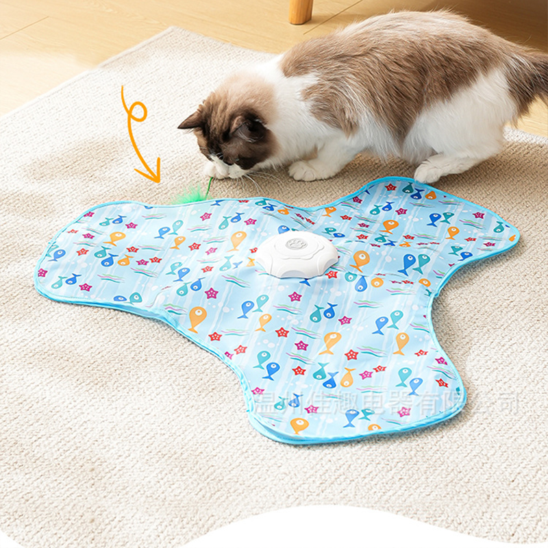 Interactive Cat Play Mat – Hidden Feather, 65 cm & 1200 mAh Rechargeable