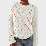 Simone - Bequemer Weihnachts-Pullover für Damen | Festlicher Strickpullover mit Weihnachtsmotiv
