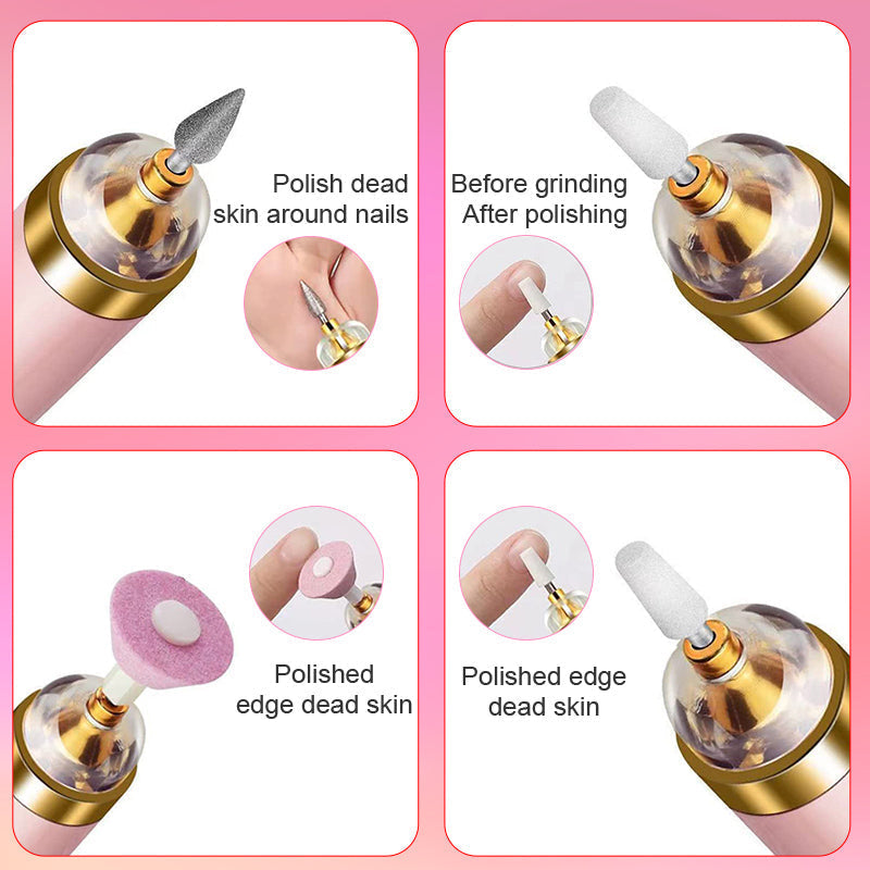 5-in-1 Electric Nail Polisher - Portable Manicure Tool with LED Light for Professional Results