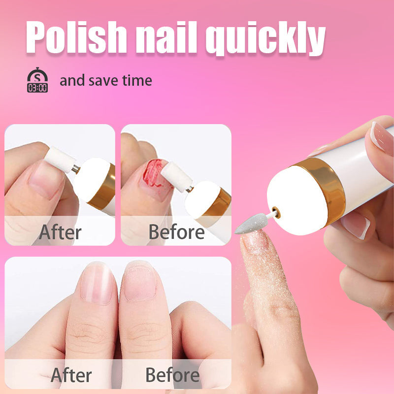 5-in-1 Electric Nail Polisher - Portable Manicure Tool with LED Light for Professional Results