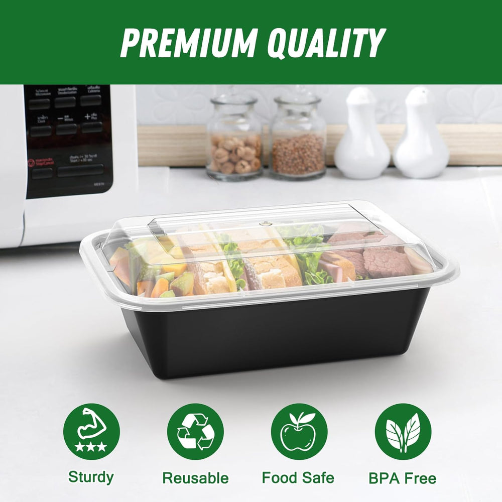 SealMate 50-Piece Meal Prep Containers with Lids - BPA-Free, Microwave & Dishwasher Safe, Perfect for Meal Storage & Portion Control