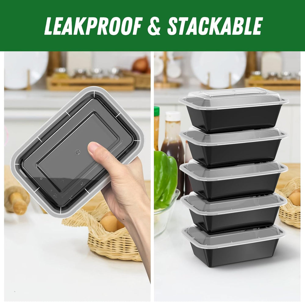 SealMate 50-Piece Meal Prep Containers with Lids - BPA-Free, Microwave & Dishwasher Safe, Perfect for Meal Storage & Portion Control