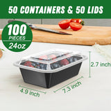 SealMate 50-Piece Meal Prep Containers with Lids - BPA-Free, Microwave & Dishwasher Safe, Perfect for Meal Storage & Portion Control