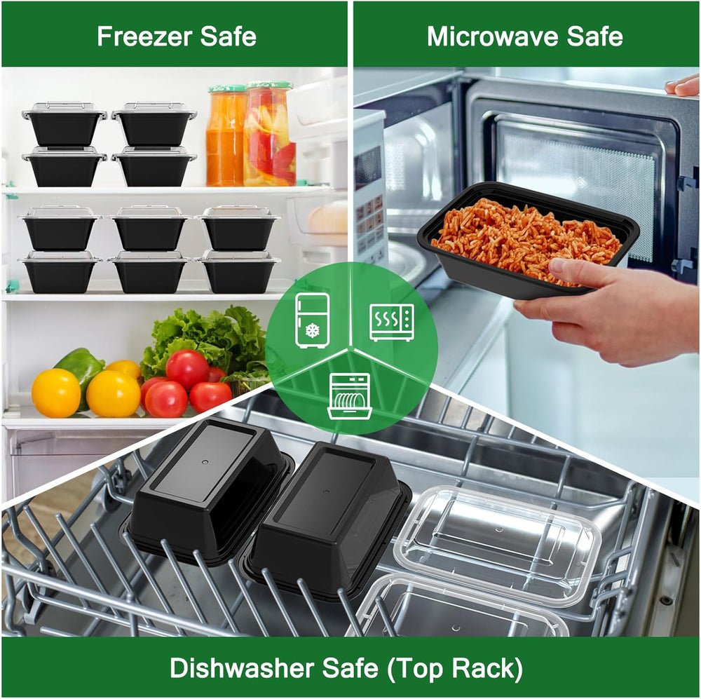 SealMate 50-Piece Meal Prep Containers with Lids - BPA-Free, Microwave & Dishwasher Safe, Perfect for Meal Storage & Portion Control