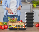 SealMate 50-Piece Meal Prep Containers with Lids - BPA-Free, Microwave & Dishwasher Safe, Perfect for Meal Storage & Portion Control