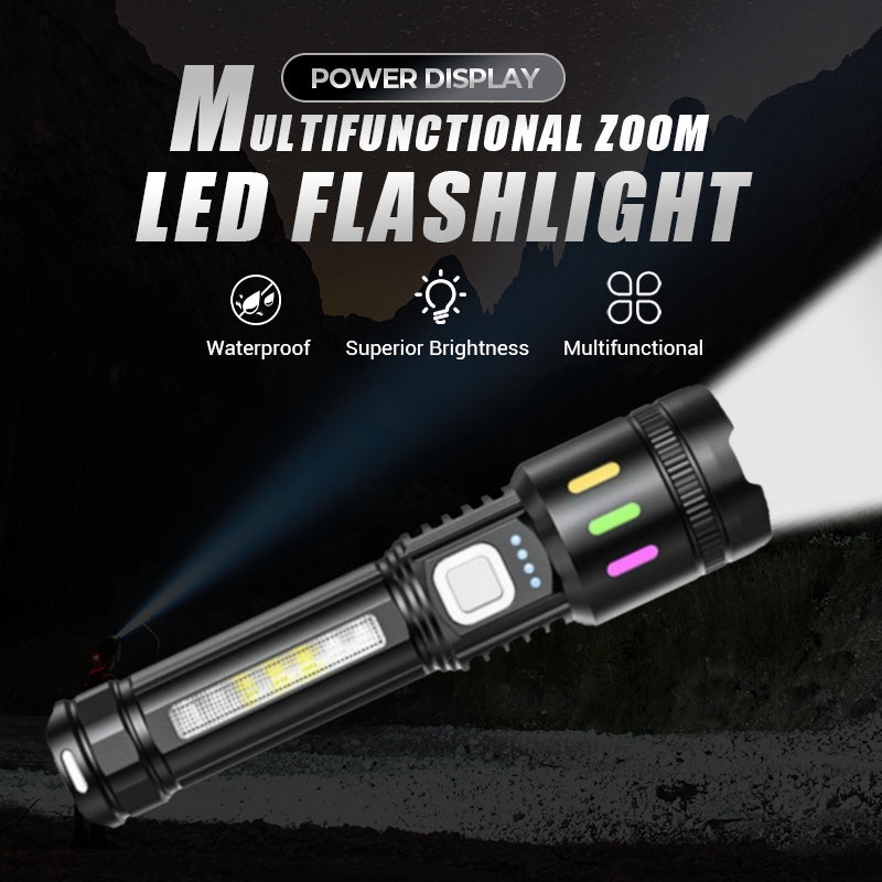 LED Flashlight – Rechargeable USB-C, Zoom Beam up to 600m & IPX4 Waterproof