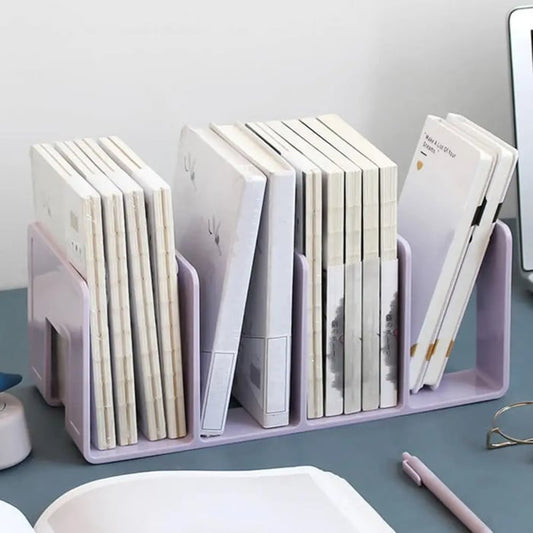 4-Compartment Desk Organizer – Book & File Sorter, Vertical or Horizontal & 4 Colors