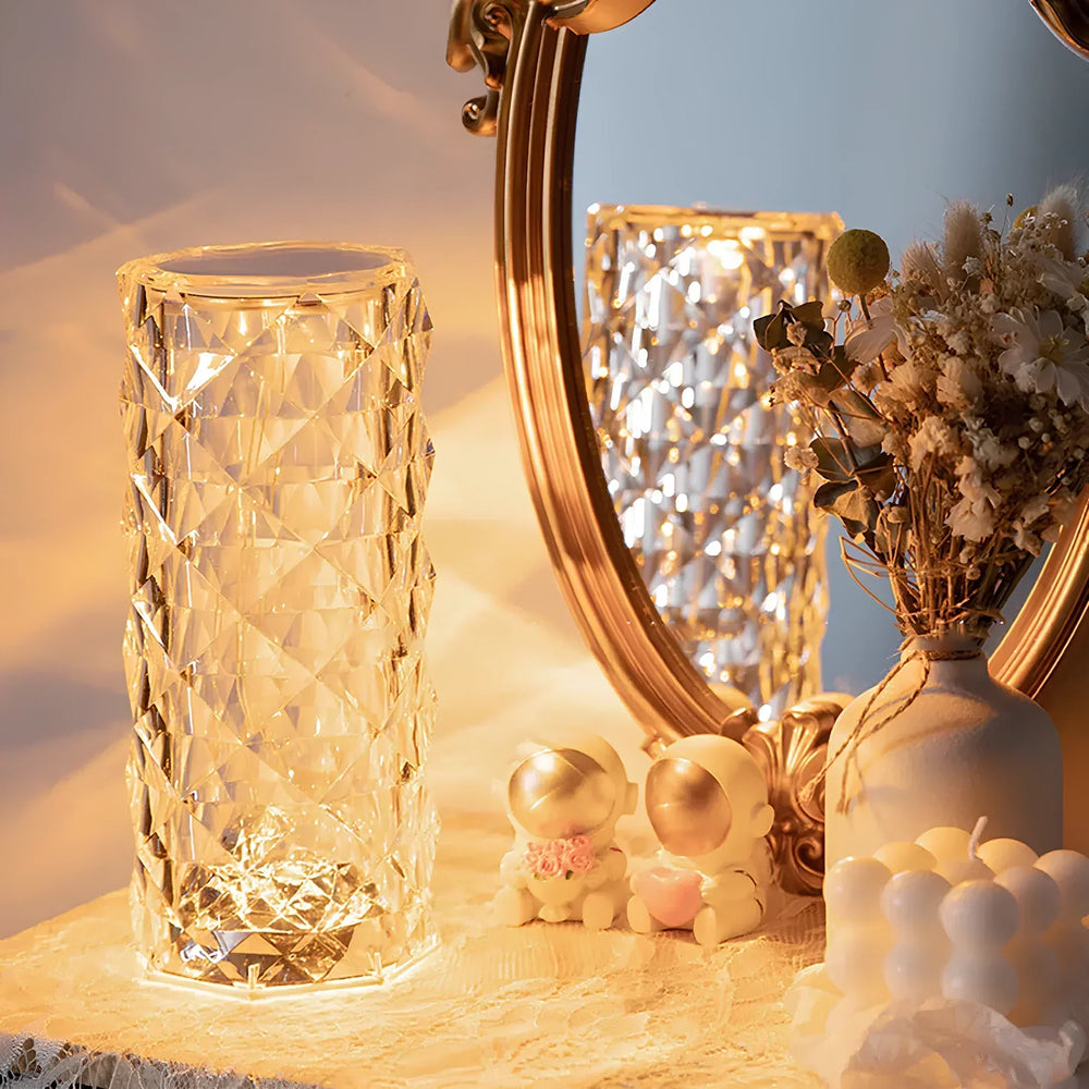 Crystal LED Touch Lamp – 16 Colors, USB-C Rechargeable & Remote Control