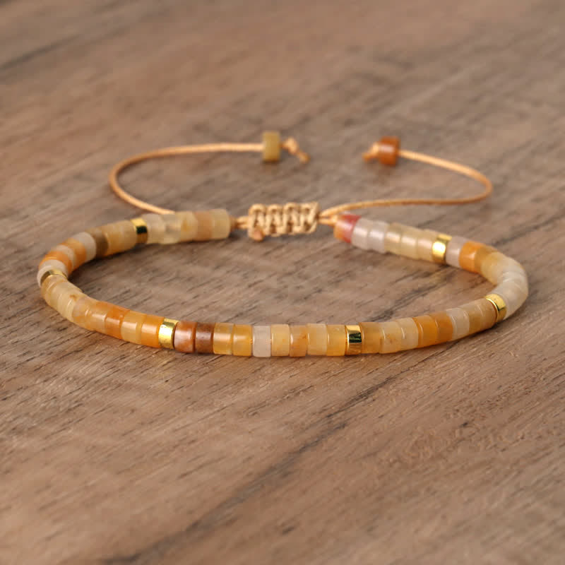 Seraphina – Braided Bracelet with 2.4mm Natural Stone Beads