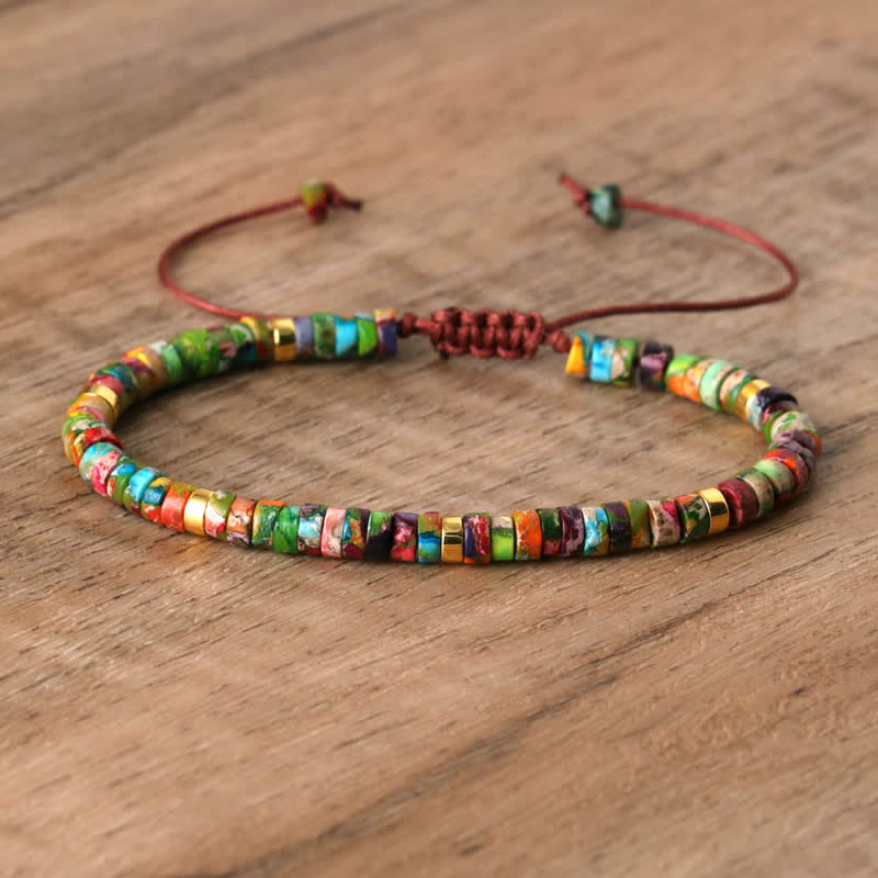 Seraphina – Braided Bracelet with 2.4mm Natural Stone Beads