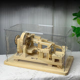Holz-Kugelbahn Mechanisches Bauspiel mit Zahnrädern