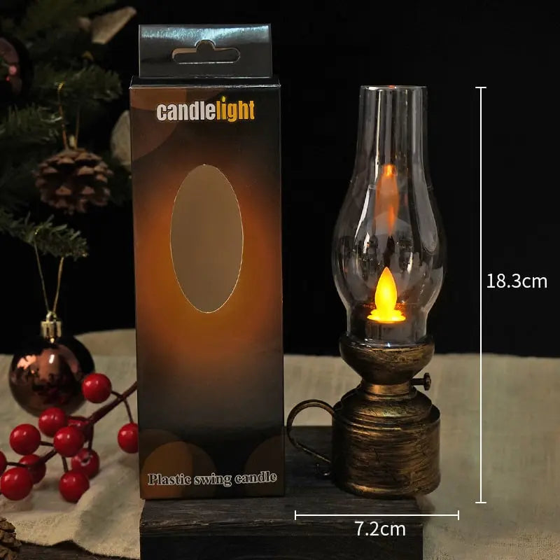 LED Flame Lantern – Battery-Powered, Flameless Flicker & 18.3cm Portable