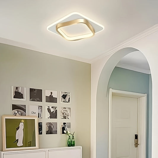 Square LED Ceiling Light – Geometric Design, Modern Style & Flush Mount Fixture