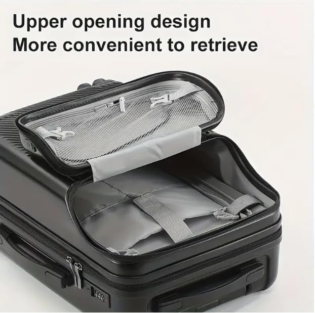 Premium Hard Shell Carry-On Luggage with Cup Holder, USB Charging Port & TSA-Approved Lock - Travel in Style!