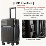 Premium Hard Shell Carry-On Luggage with Cup Holder, USB Charging Port & TSA-Approved Lock - Travel in Style!