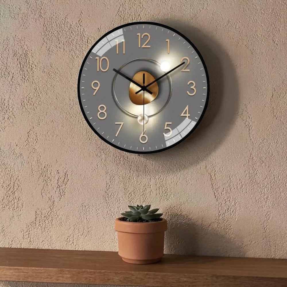 Silent Wall Clock 20cm – Glass Cover, Metal Hands & Silent Quartz Movement