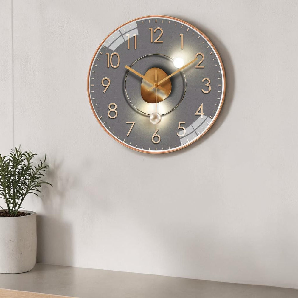Silent Wall Clock 20cm – Glass Cover, Metal Hands & Silent Quartz Movement