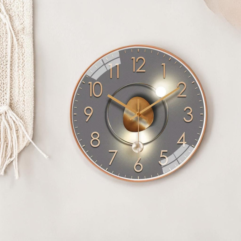 Silent Wall Clock 20cm – Glass Cover, Metal Hands & Silent Quartz Movement